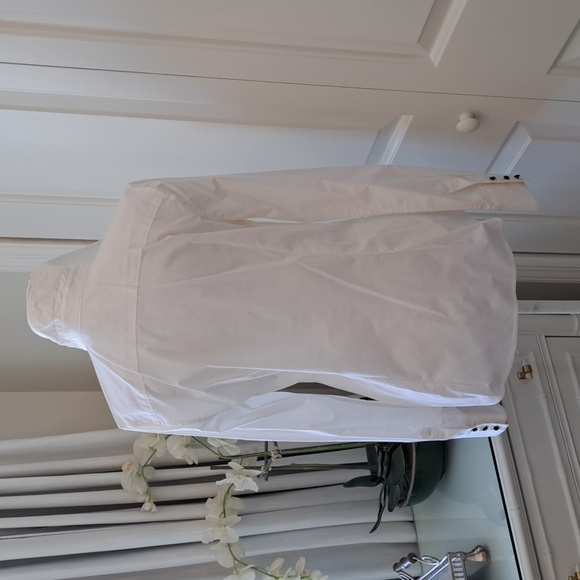NWOT Banana Republic Womens White Tuxedo Long Sleeve Button Down Shirt S-6 - Picture 5 of 9